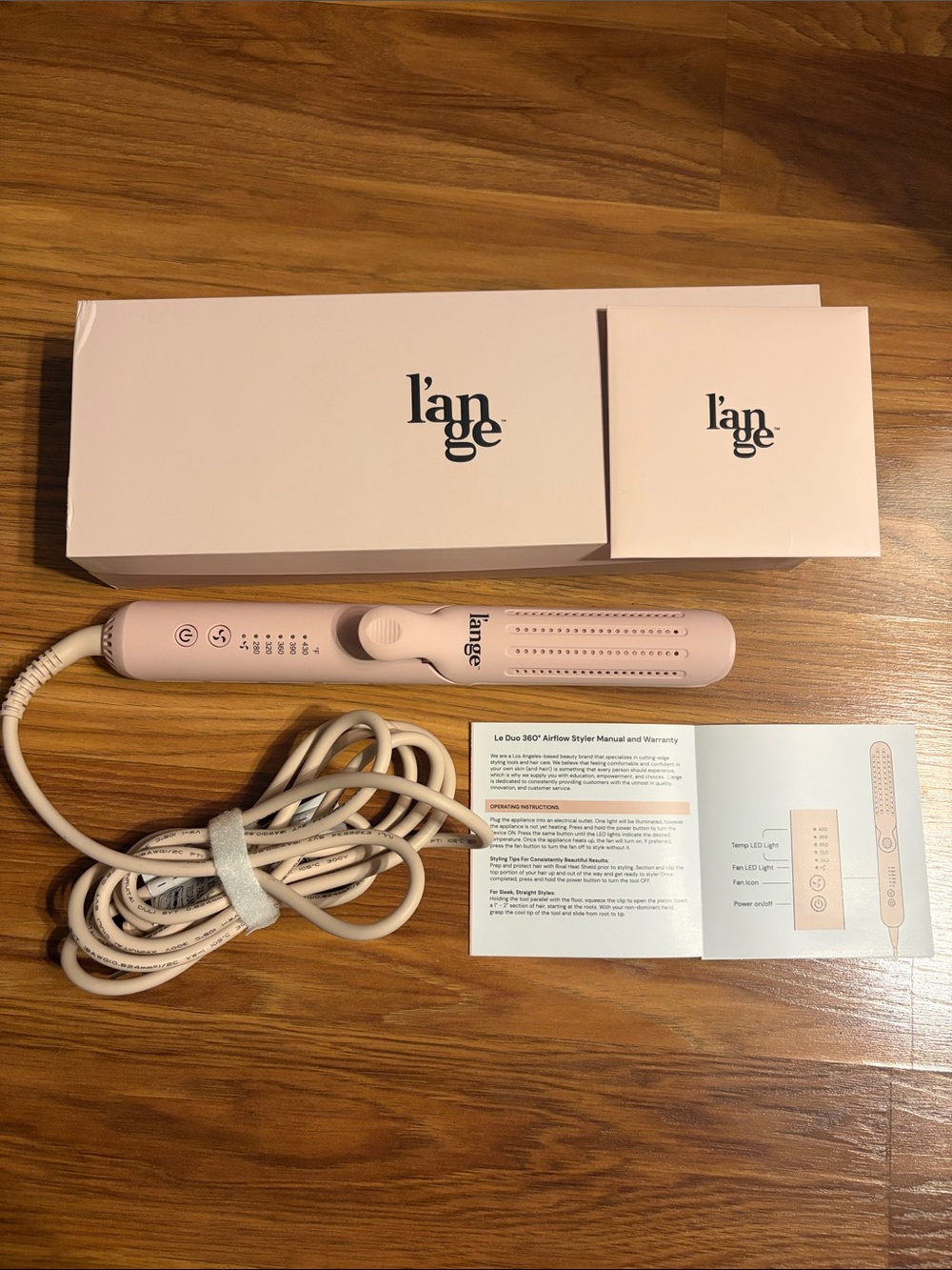 Lange Pink Hair Styling Iron with Box